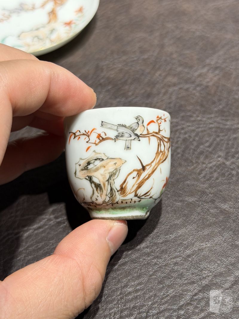 清乾隆 粉彩花鸟纹茶具一套25件 - 图76
